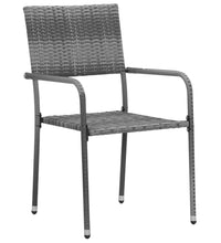 5-tlg. Garten-Essgruppe Poly Rattan Grau
