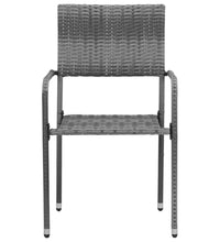 5-tlg. Garten-Essgruppe Poly Rattan Grau