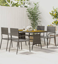 5-tlg. Garten-Essgruppe Poly Rattan Grau