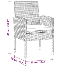 7-tlg. Garten-Essgruppe Poly Rattan Schwarz
