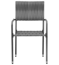 7-tlg. Garten-Essgruppe Poly Rattan Grau