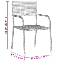 7-tlg. Garten-Essgruppe Poly Rattan Grau