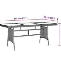 7-tlg. Garten-Essgruppe Poly Rattan Grau