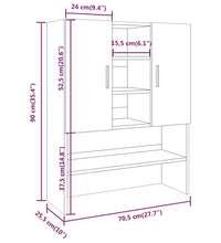 Waschmaschinenschrank Braun Eichen-Optik Holzwerkstoff