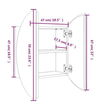 Badezimmerschrank mit Rundem Spiegel & LED Weiß 47x47x17,5 cm