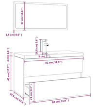 Badmöbel-Set Grau Sonoma Holzwerkstoff