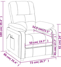 Massagesessel Dunkelbraun Stoff