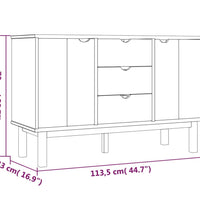 Sideboard OTTA Braun&Grau 113,5x43x73 cm Massivholz Kiefer