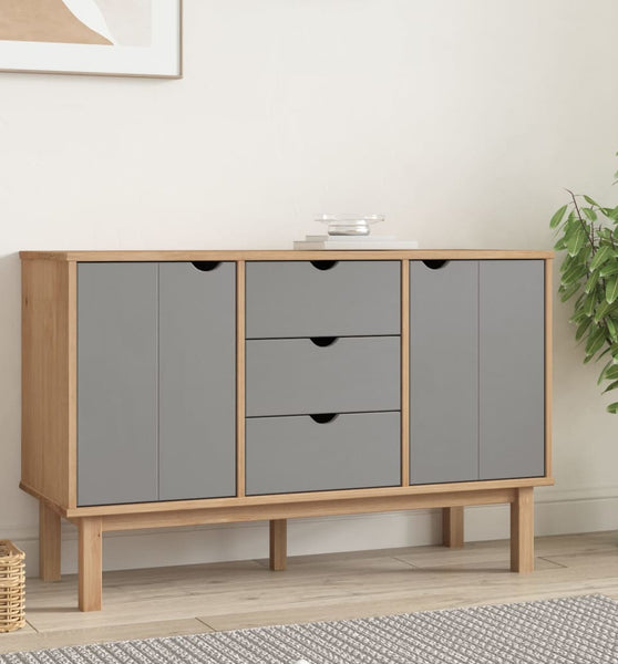 Sideboard OTTA Braun&Grau 113,5x43x73 cm Massivholz Kiefer