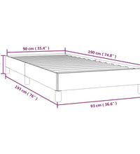 Bettgestell ohne Matratze Blau 90x190 cm Stoff