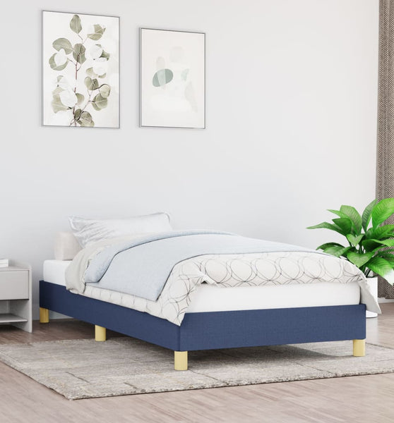 Bettgestell ohne Matratze Blau 90x190 cm Stoff