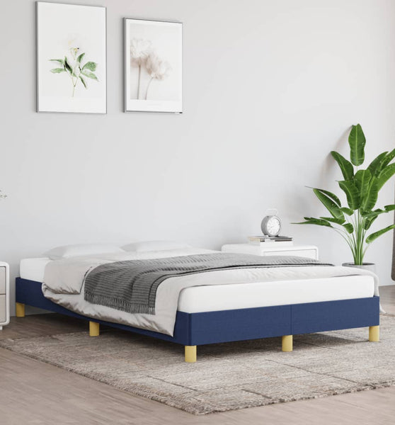 Bettgestell ohne Matratze Blau 120x200 cm Stoff