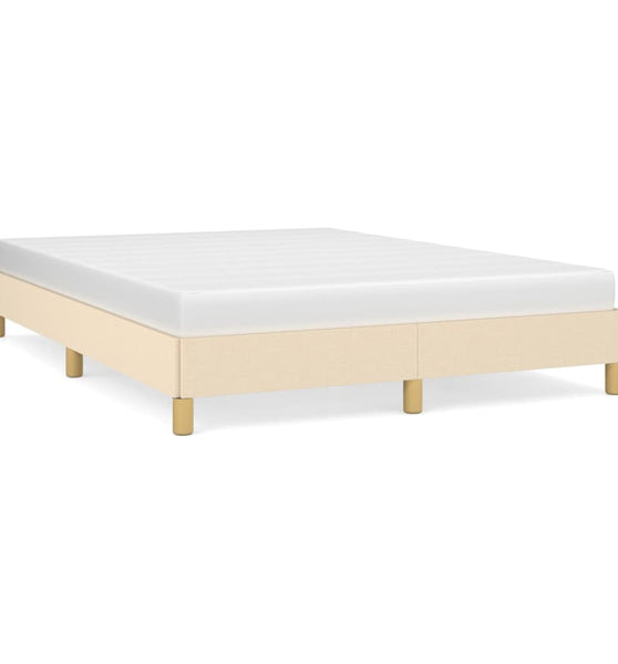 Bettgestell ohne Matratze Creme 160x200 cm Stoff