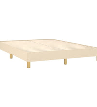 Bettgestell ohne Matratze Creme 160x200 cm Stoff