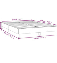 Bettgestell ohne Matratze Creme 160x200 cm Stoff