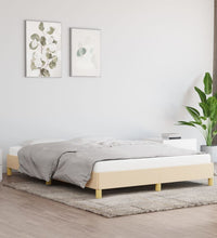 Bettgestell ohne Matratze Creme 160x200 cm Stoff
