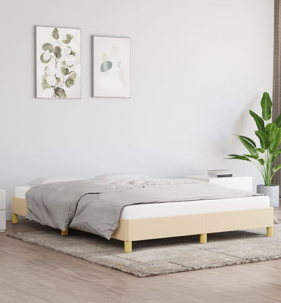 Bettgestell ohne Matratze Creme 160x200 cm Stoff