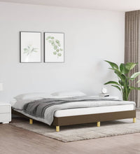 Bettgestell ohne Matratze Dunkelbraun 180x200 cm Stoff