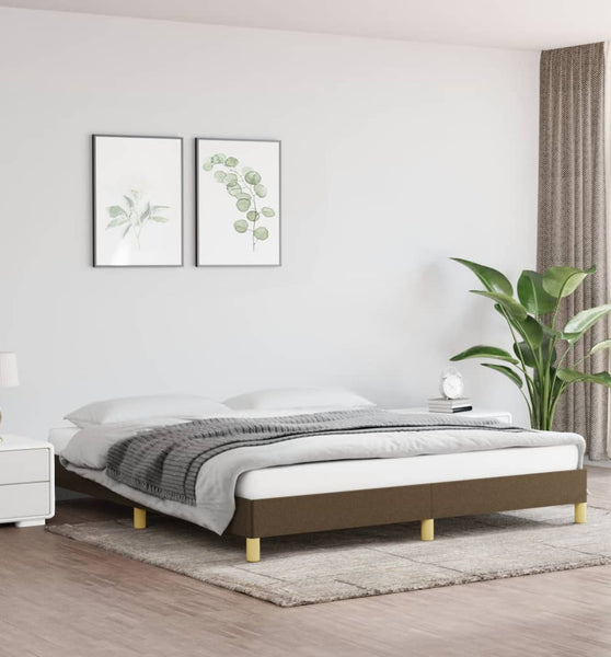 Bettgestell ohne Matratze Dunkelbraun 180x200 cm Stoff