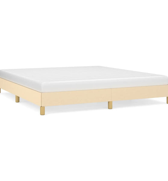 Bettgestell ohne Matratze Creme 180x200 cm Stoff