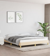 Bettgestell ohne Matratze Creme 180x200 cm Stoff
