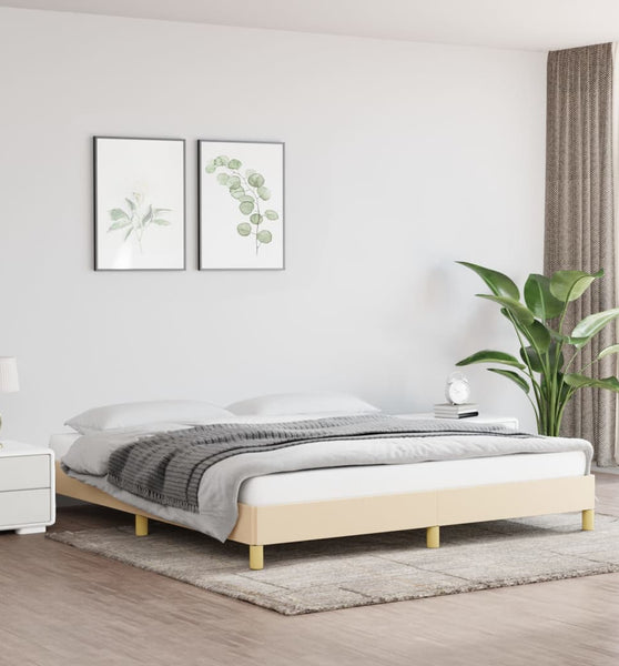 Bettgestell ohne Matratze Creme 180x200 cm Stoff