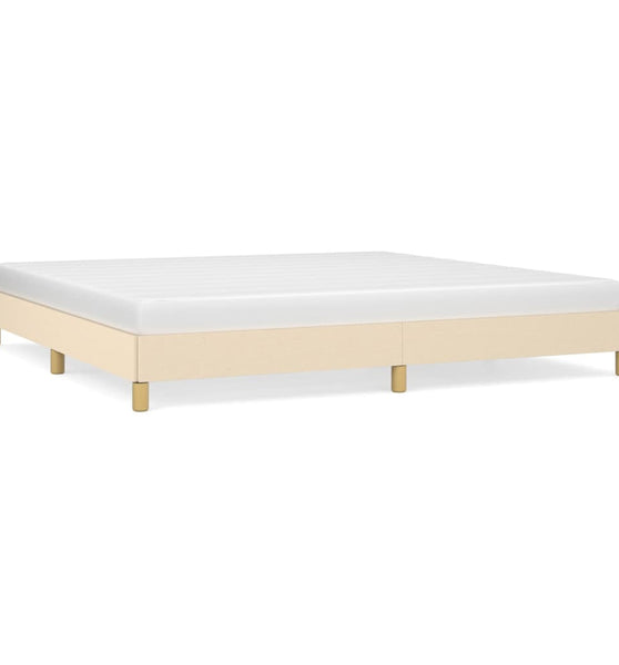 Bettgestell ohne Matratze Creme 200x200 cm Stoff