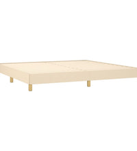 Bettgestell ohne Matratze Creme 200x200 cm Stoff