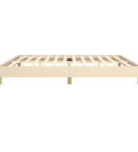Bettgestell ohne Matratze Creme 200x200 cm Stoff