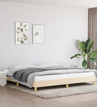Bettgestell ohne Matratze Creme 200x200 cm Stoff
