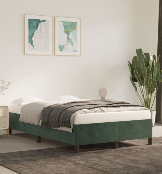 Bettgestell ohne Matratze Dunkelgrün 120x200 cm Samt