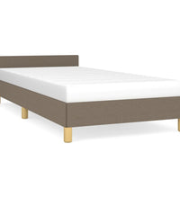 Bettgestell mit Kopfteil ohne Matratze Taupe 80x200 cm Stoff