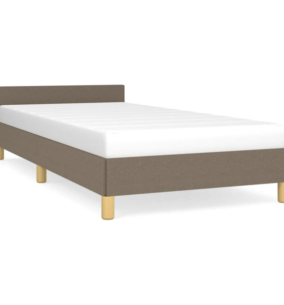 Bettgestell mit Kopfteil ohne Matratze Taupe 80x200 cm Stoff