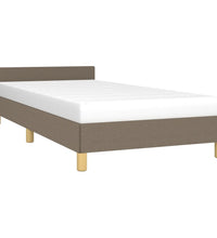 Bettgestell mit Kopfteil ohne Matratze Taupe 80x200 cm Stoff