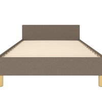 Bettgestell mit Kopfteil ohne Matratze Taupe 80x200 cm Stoff