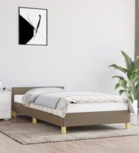 Bettgestell mit Kopfteil ohne Matratze Taupe 80x200 cm Stoff