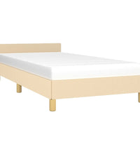 Bettgestell mit Kopfteil ohne Matratze Creme 80x200 cm Stoff