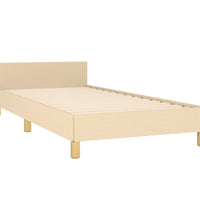 Bettgestell mit Kopfteil ohne Matratze Creme 80x200 cm Stoff