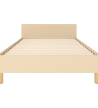 Bettgestell mit Kopfteil ohne Matratze Creme 80x200 cm Stoff