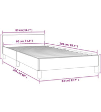 Bettgestell mit Kopfteil ohne Matratze Creme 80x200 cm Stoff