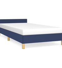 Bettgestell mit Kopfteil ohne Matratze Blau 80x200 cm Stoff