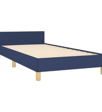 Bettgestell mit Kopfteil ohne Matratze Blau 80x200 cm Stoff
