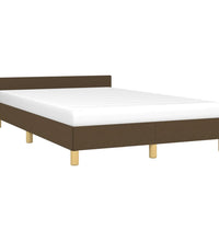 Bettgestell ohne Matratze Dunkelbraun 120x200 cm Stoff