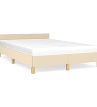 Bettgestell ohne Matratze Creme 120x200 cm Stoff