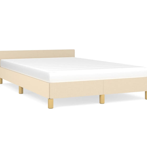 Bettgestell ohne Matratze Creme 120x200 cm Stoff