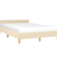 Bettgestell ohne Matratze Creme 120x200 cm Stoff