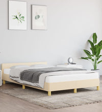 Bettgestell ohne Matratze Creme 120x200 cm Stoff
