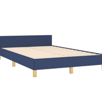 Bettgestell mit Kopfteil ohne Matratze Blau 120x200 cm Stoff