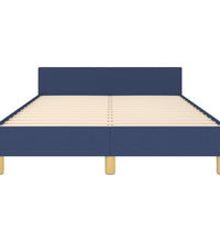 Bettgestell mit Kopfteil ohne Matratze Blau 120x200 cm Stoff