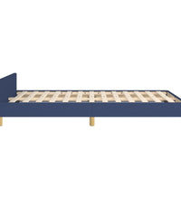 Bettgestell mit Kopfteil ohne Matratze Blau 120x200 cm Stoff